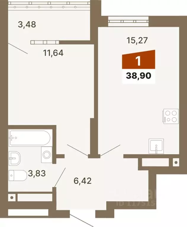 1-к кв. Свердловская область, Екатеринбург ул. Волгоградская, 197к2 ... - Фото 1