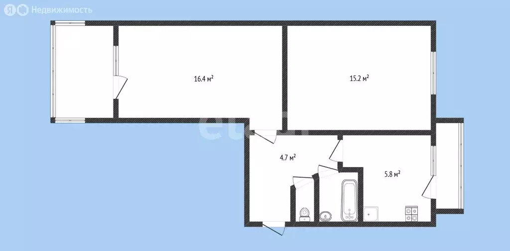 2-комнатная квартира: Черкесск, улица Ленина, 58Б (45.1 м) - Фото 1