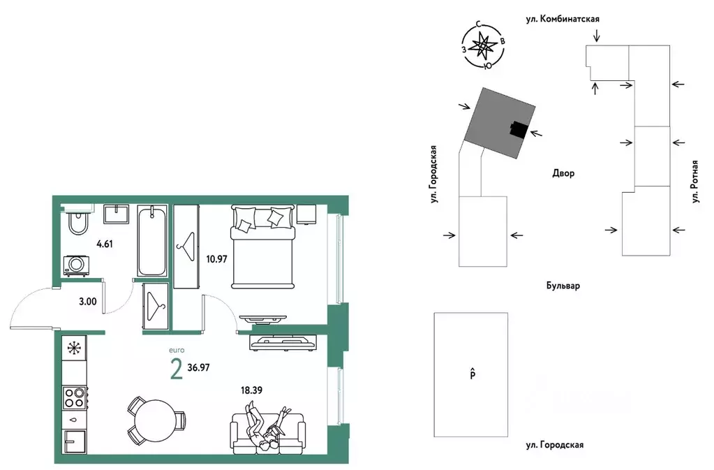 2-к кв. Свердловская область, Екатеринбург муниципальное образование, ... - Фото 1
