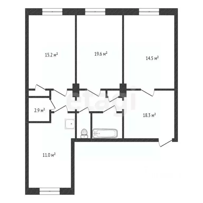 3-к кв. Красноярский край, Красноярск Транзитная ул., 58 (87.7 м) - Фото 1