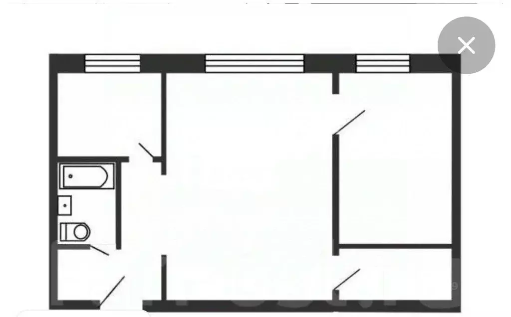 2-к кв. Тульская область, Тула ул. Халтурина, 12 (44.3 м) - Фото 1