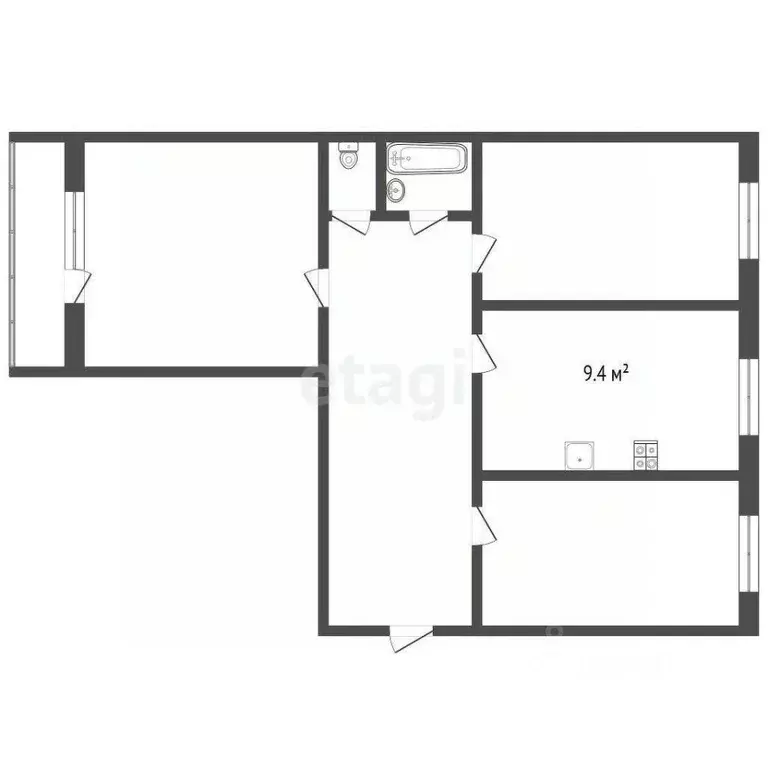 3-к кв. Коми, Усинск ул. Ленина, 9 (65.8 м) - Фото 0