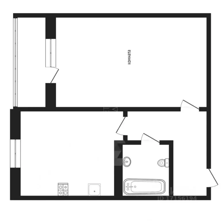 1-к кв. Тюменская область, Тюмень ул. Елизарова, 12 (33.0 м) - Фото 2