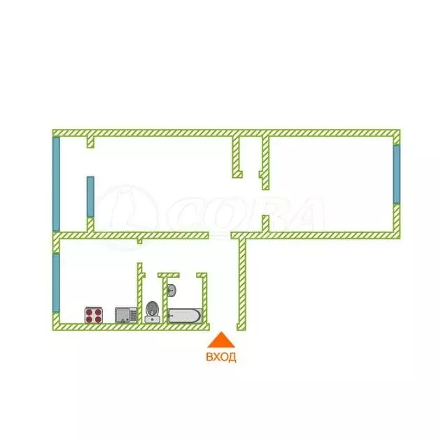 2-комнатная квартира: Курган, улица Куйбышева, 161 (45.8 м) - Фото 2