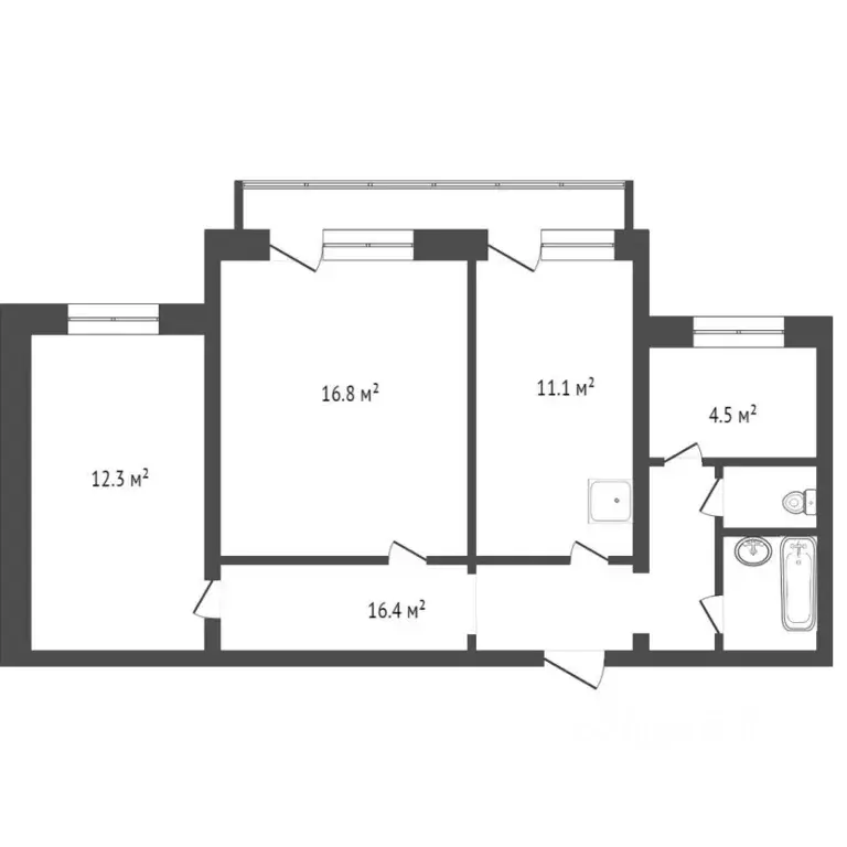 3-к кв. Красноярский край, Красноярск Взлетная ул., 30 (68.0 м) - Фото 1