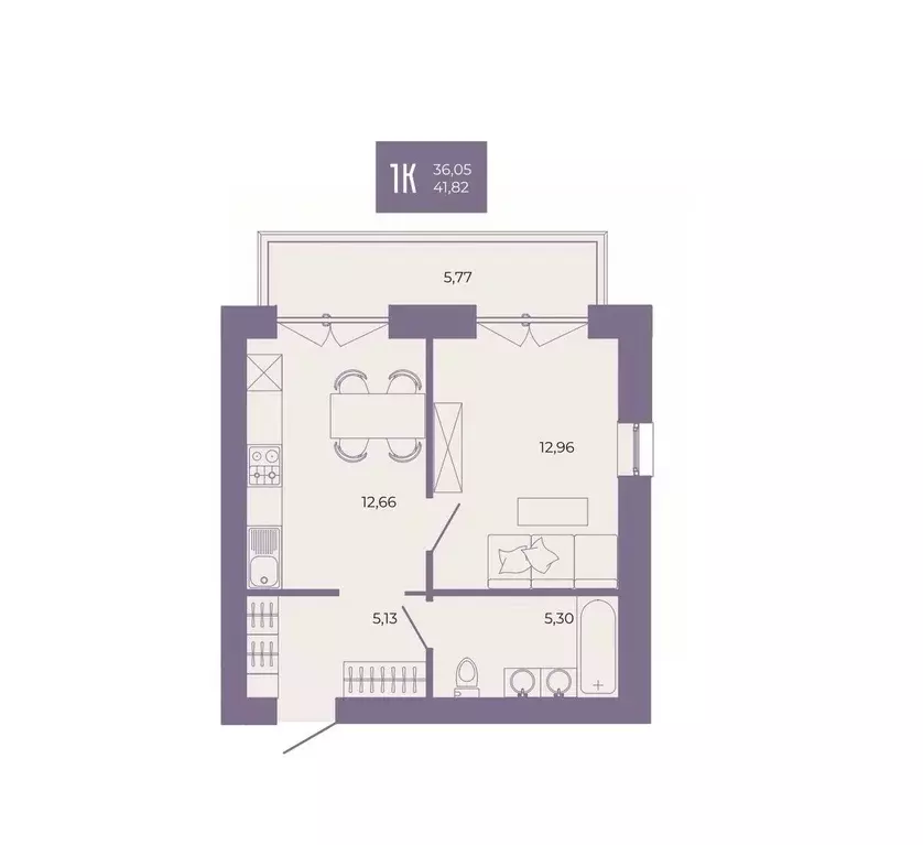 1-к кв. Пензенская область, Пенза ул. Тепличная, 55 (41.82 м) - Фото 1