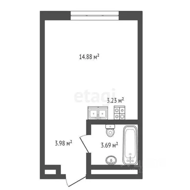 Студия Москва проезд 3-й Красногорский, 5 (25.78 м) - Фото 2