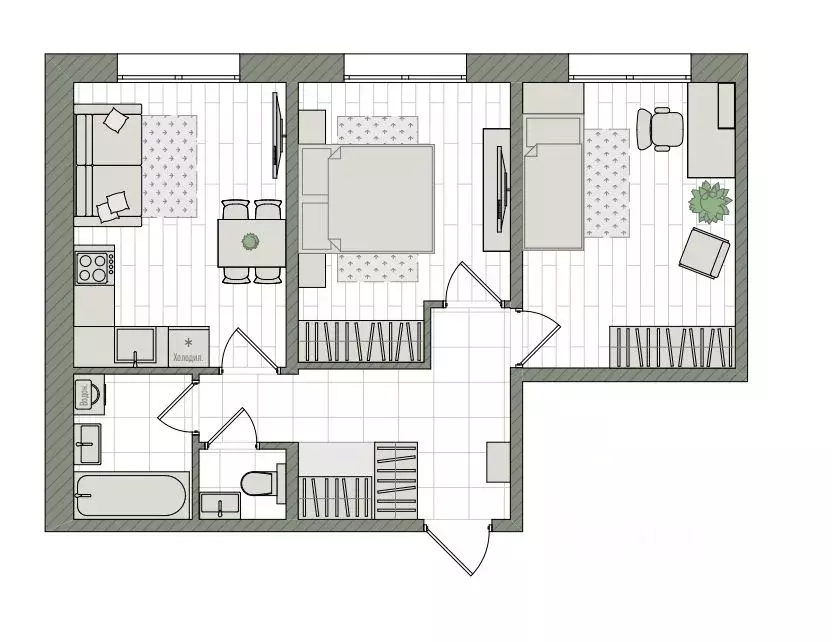 3-к кв. Кировская область, Киров бул. Прибрежный, 6 (52.8 м) - Фото 1