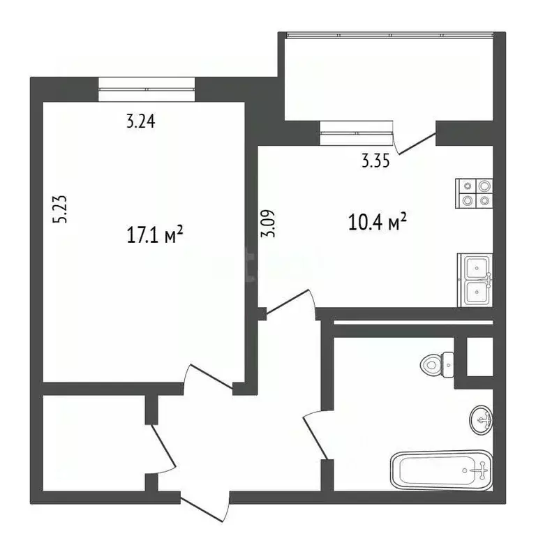 1-к кв. Москва Новокуркинское ш., 23/15 (42.3 м) - Фото 2