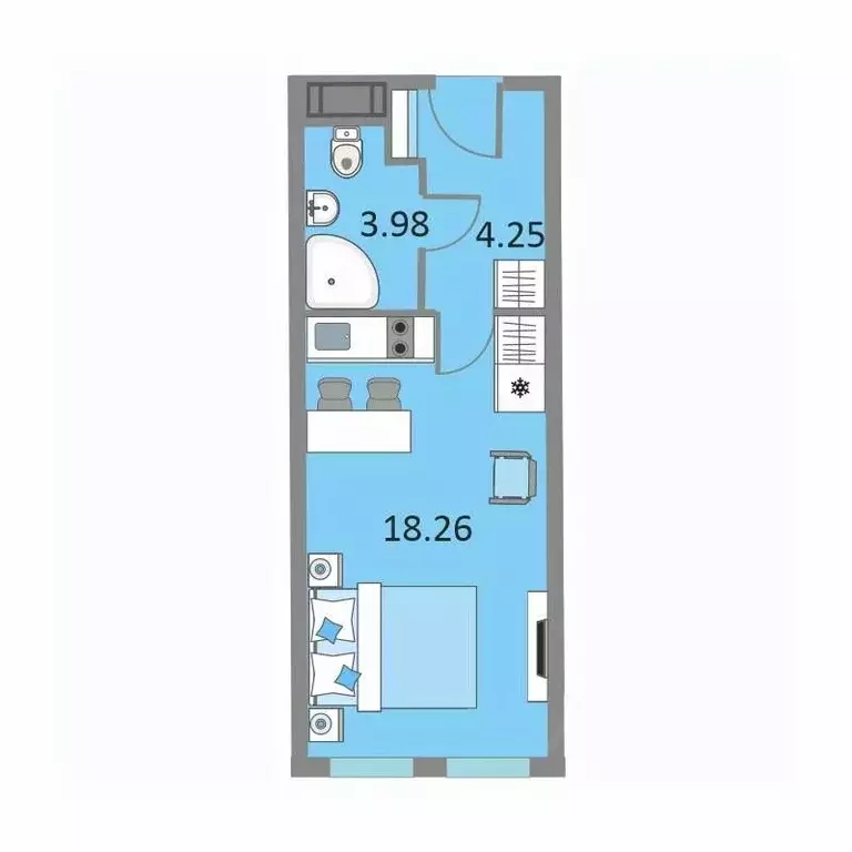 1-к кв. Санкт-Петербург Варфоломеевская ул., 6 (25.9 м) - Фото 0