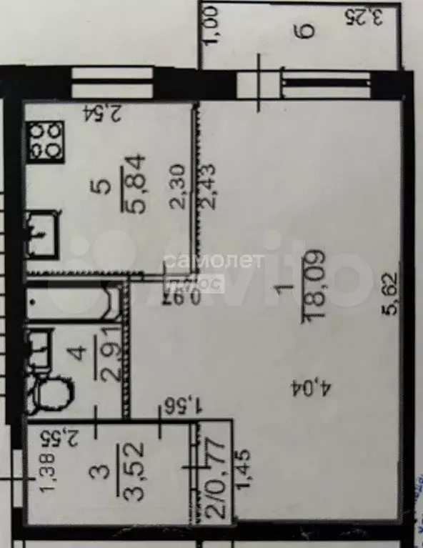 1-к. квартира, 31,1 м, 5/5 эт. - Фото 1