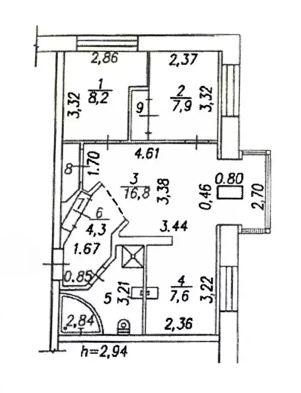 3-к кв. Кемеровская область, Новокузнецк ул. Кирова, 37 (54.8 м) - Фото 1