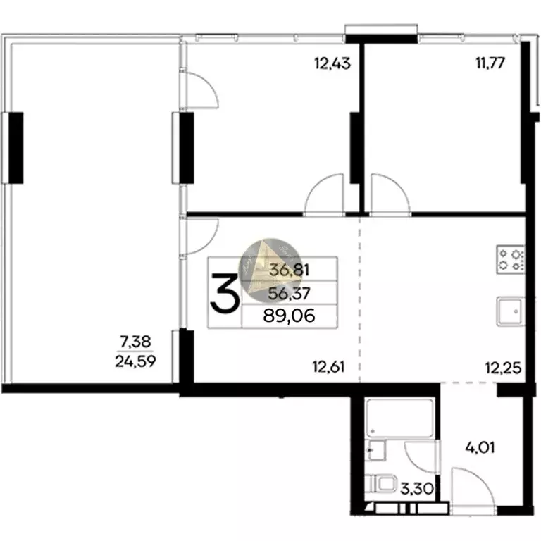 3-к кв. Крым, Алушта муниципальный округ, пос. Семидворье пер. ... - Фото 2