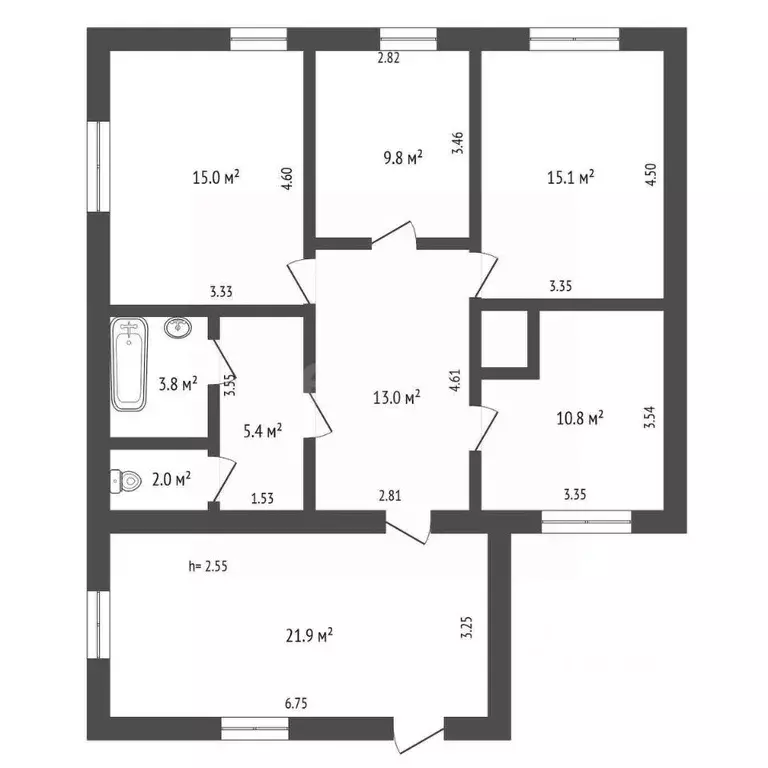 4-к кв. Калужская область, Ферзиковский район, Бронцы с/пос, д. Бронцы ... - Фото 2