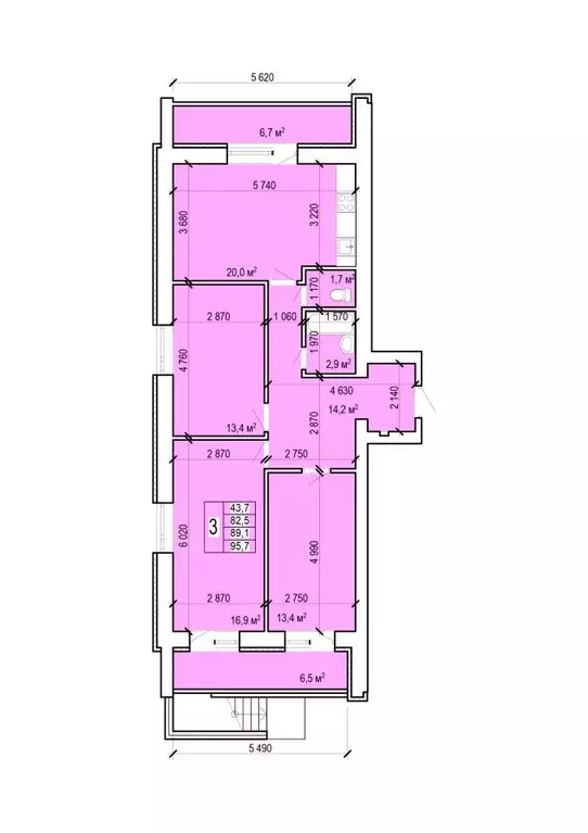 3-к кв. Саратовская область, Энгельс Новобазарная ул., 4 (95.7 м) - Фото 1