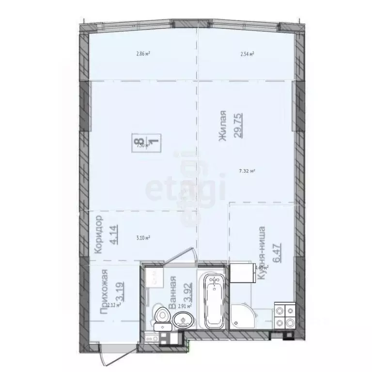 1-к кв. Удмуртия, Ижевск ул. Карла Маркса, 259 (48.0 м) - Фото 2
