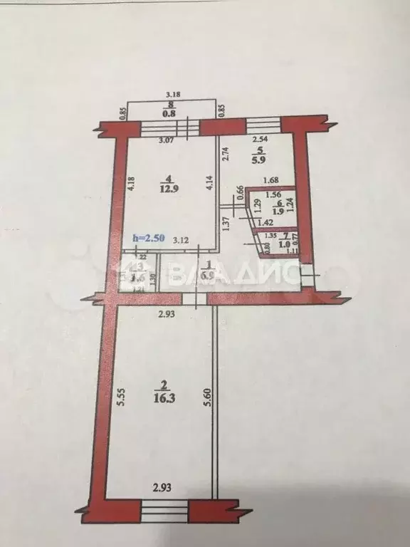 2-к. квартира, 46,5 м, 3/5 эт. - Фото 0