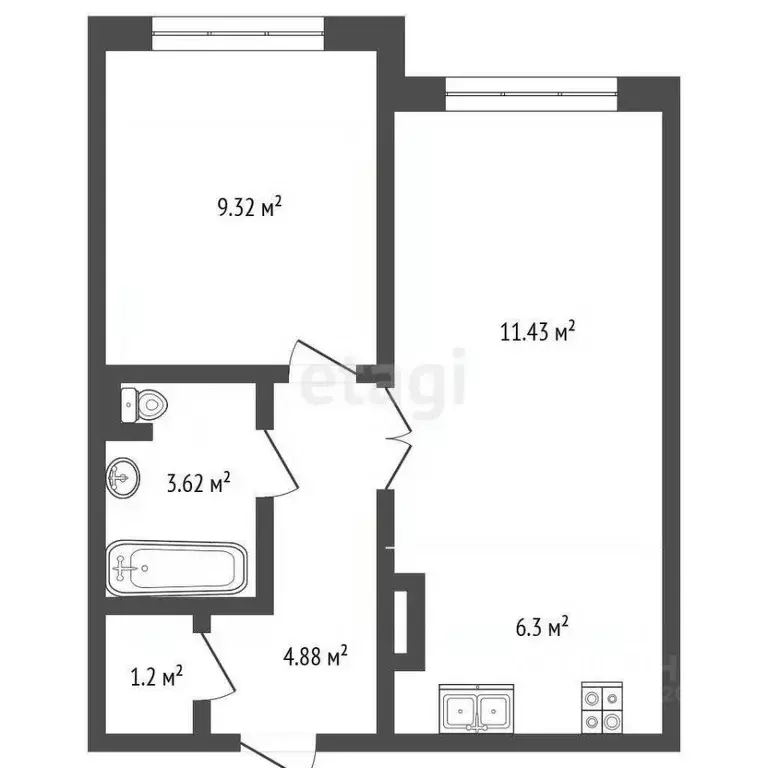 1-к кв. Ярославская область, Ярославль просп. Фрунзе, 31 (39.9 м) - Фото 2