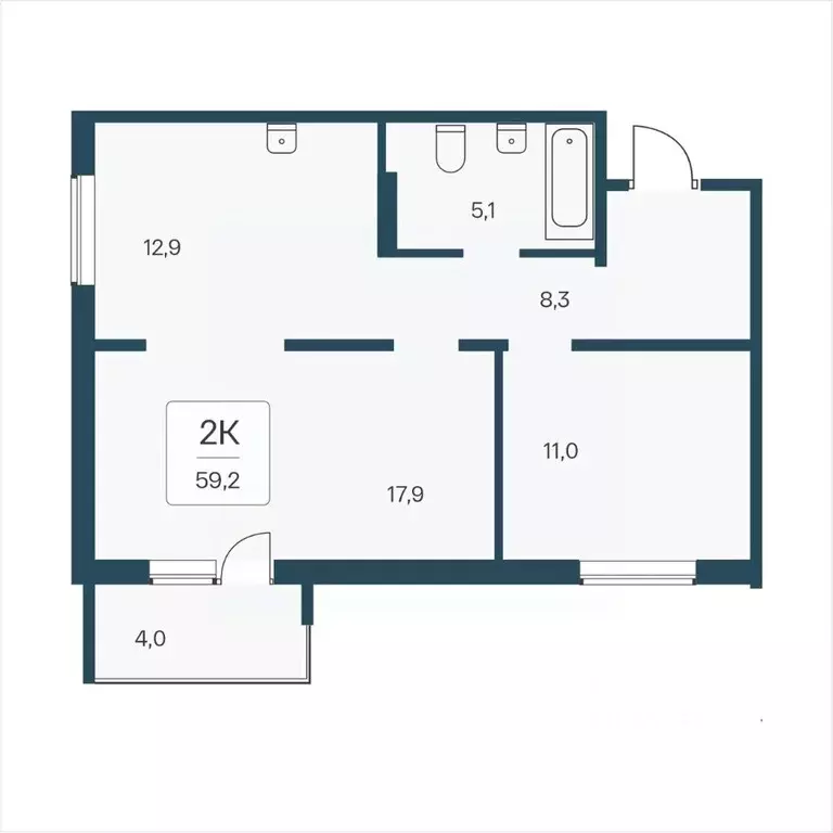 2-к кв. Новосибирская область, Новосибирск Кедровая ул., 80/3 (59.2 м) - Фото 0
