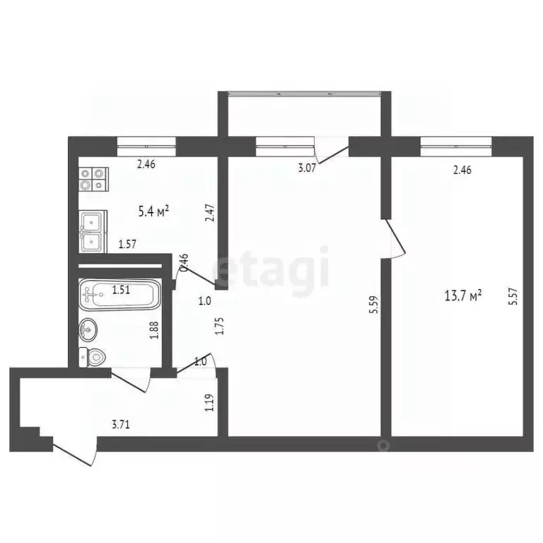 2-к кв. Марий Эл, Йошкар-Ола Ленинский просп., 52Б (45.4 м) - Фото 0