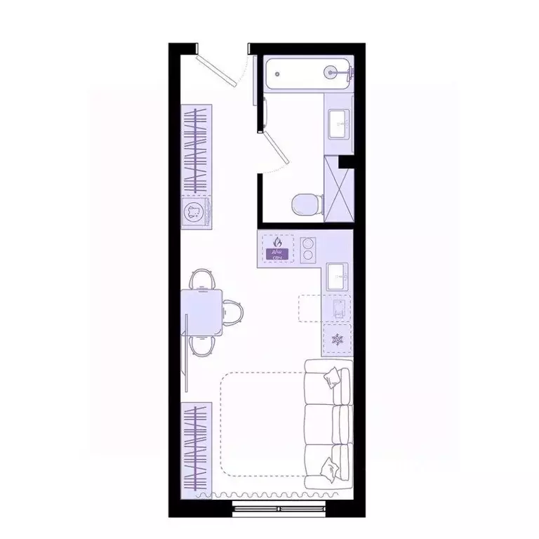 1-к кв. Приморский край, Владивосток Днепровская ул., 25к5 (24.2 м) - Фото 2