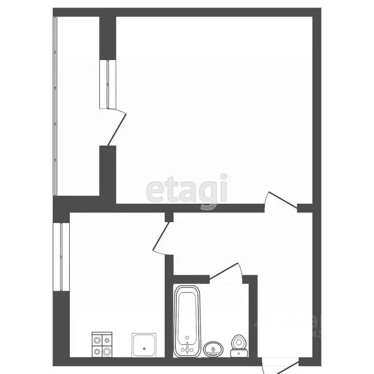 1-к кв. Мордовия, Саранск городской округ, Луховка рп ул. Рабочая, 17 ... - Фото 2