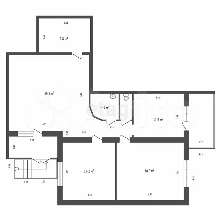 Продам помещение свободного назначения, 123.6 м - Фото 1