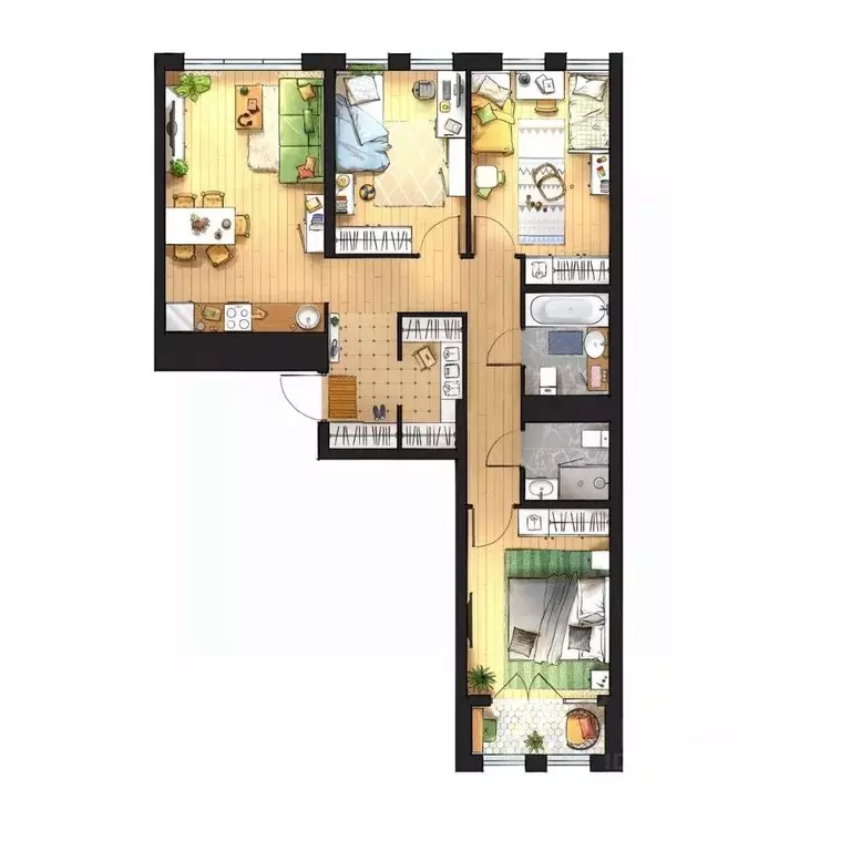 3-к кв. Тульская область, Тула городской округ, пос. Молодежный 10А ... - Фото 1