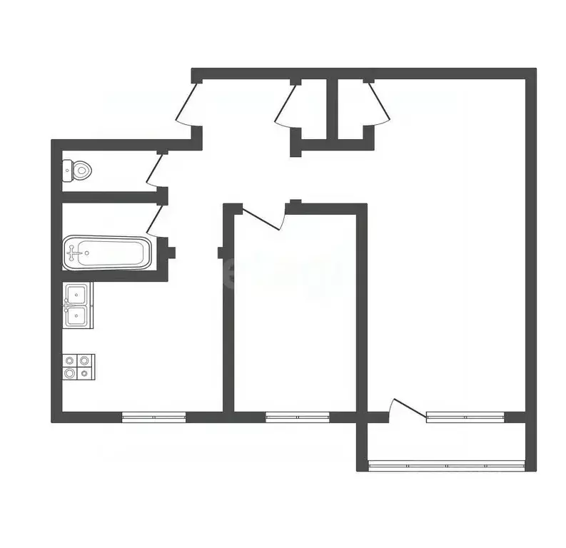 2-к кв. Кемеровская область, Прокопьевск Пионерская ул., 54 (41.3 м) - Фото 2