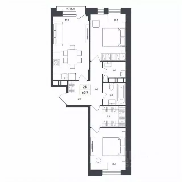 Студия Московская область, Подольск городской округ, д. Борисовка ... - Фото 1