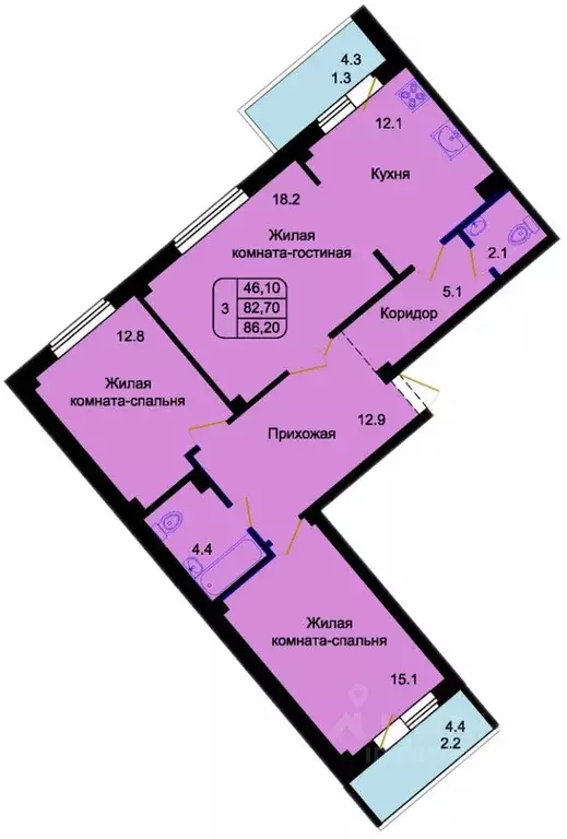 3-к кв. Псковская область, Псковский район, Писковичская волость, д. ... - Фото 1