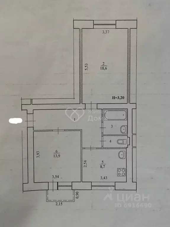 2-к кв. Волгоградская область, Волгоград ул. Таращанцев, 13 (56.6 м) - Фото 2