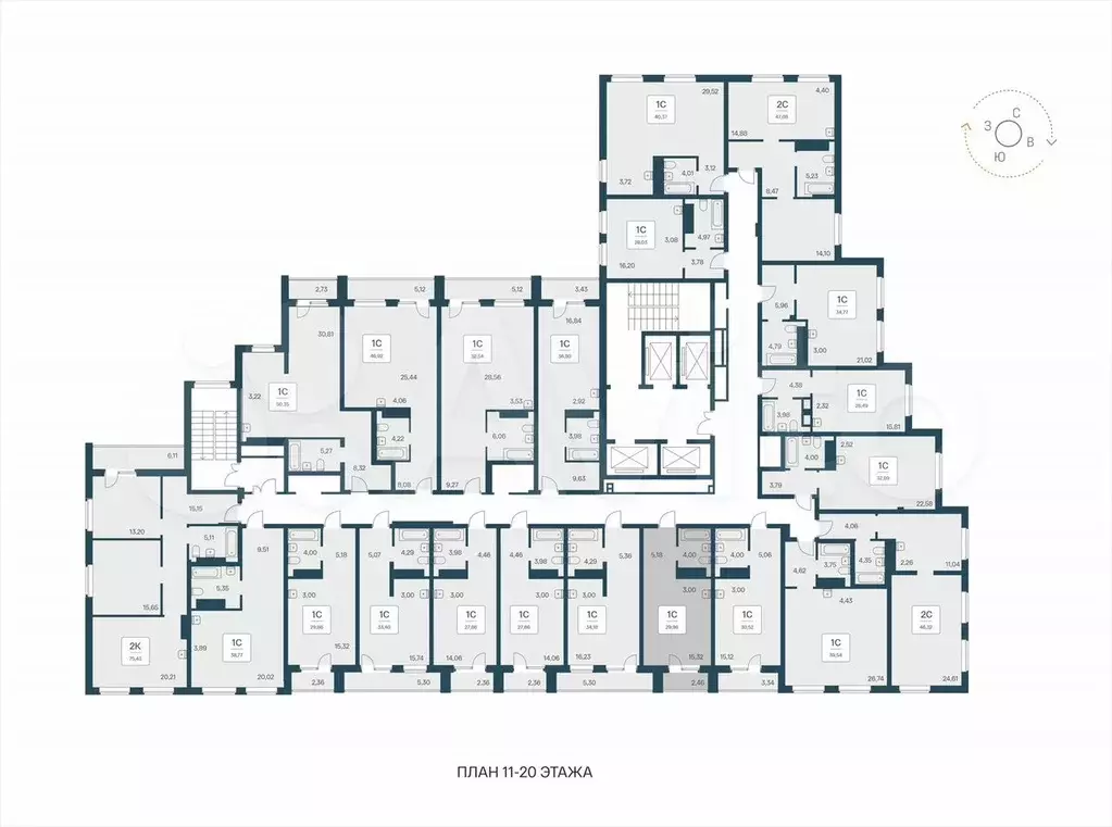 Апартаменты-студия, 30 м, 19/25 эт. - Фото 1