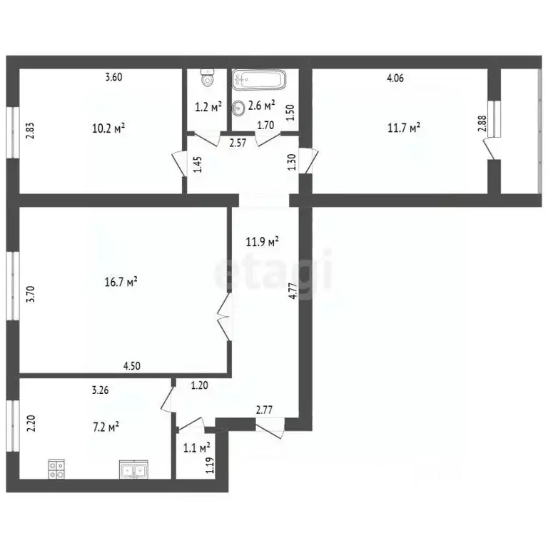 3-к кв. Нижегородская область, Нижний Новгород ул. Тимирязева, 7 (64.0 ... - Фото 2