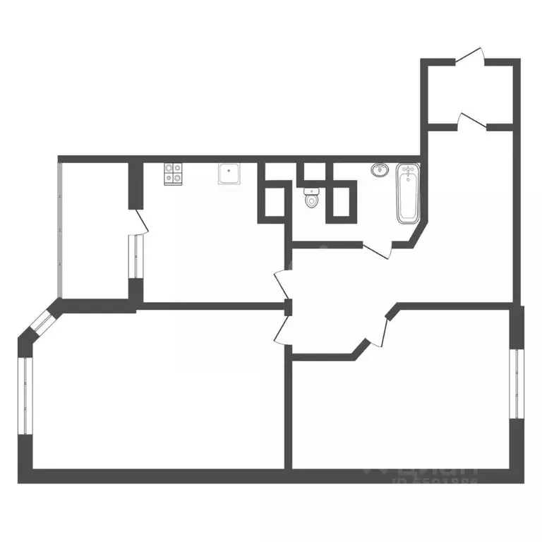 2-к кв. Тульская область, Тула ул. Михеева, 31 (70.2 м) - Фото 2