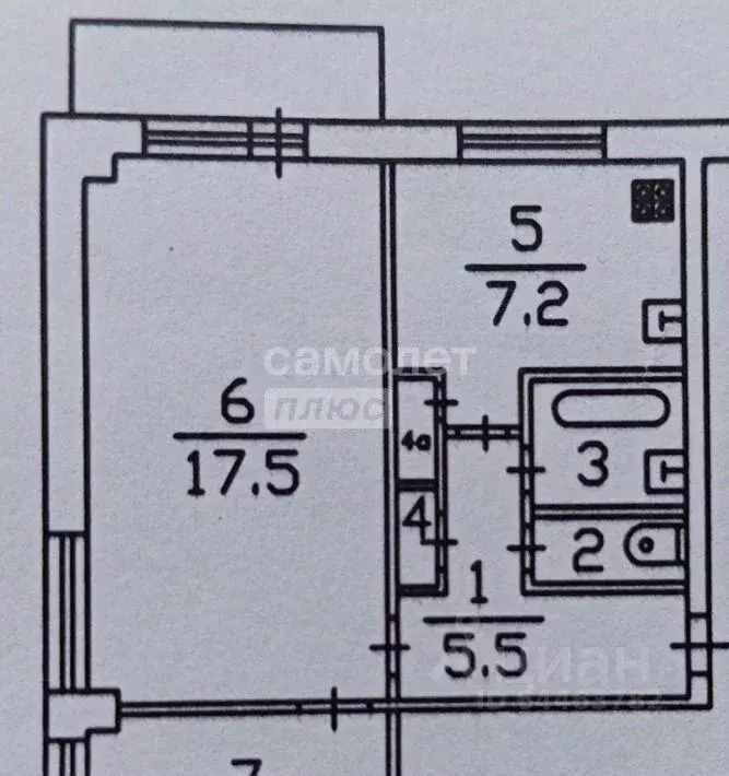 2-к кв. Вологодская область, Вологда ул. Герцена, 73 (42.7 м) - Фото 2