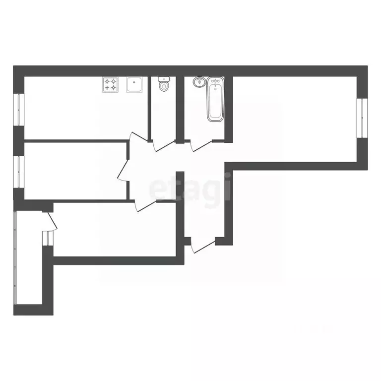 3-к кв. Башкортостан, Уфа ул. Геологов, 53 (81.1 м) - Фото 1
