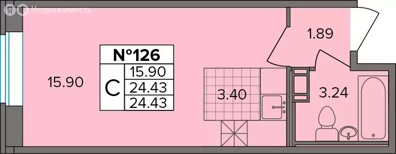Квартира-студия: Новое Девяткино, Лесная улица, 19 (24.43 м) - Фото 1