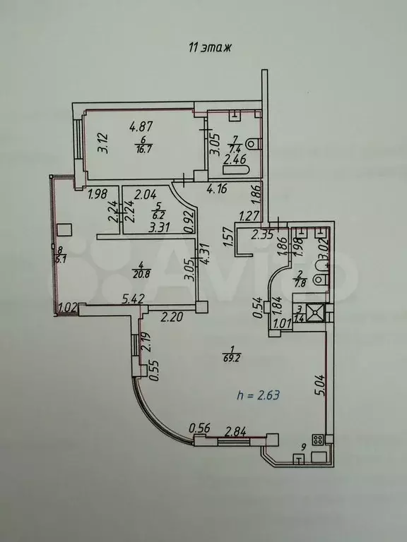 3-к. квартира, 130 м, 11/16 эт. - Фото 0