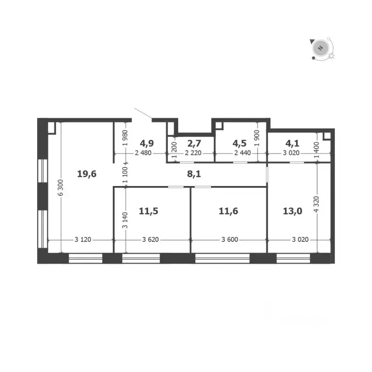 3-к кв. Москва проезд Проектируемый № 7021А (80.0 м) - Фото 1