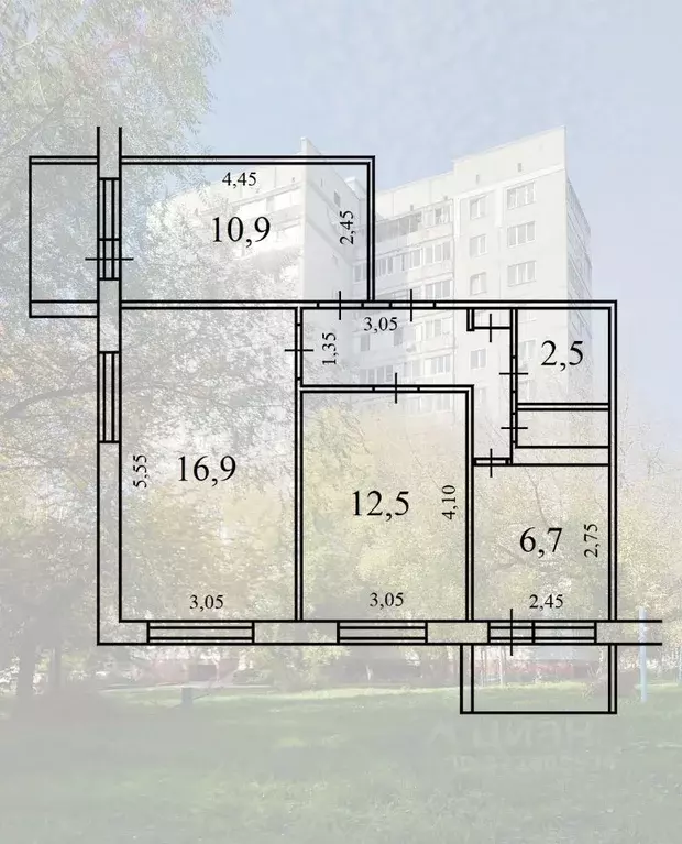 3-к кв. Кемеровская область, Кемерово Красная ул., 10Б (57.3 м) - Фото 1