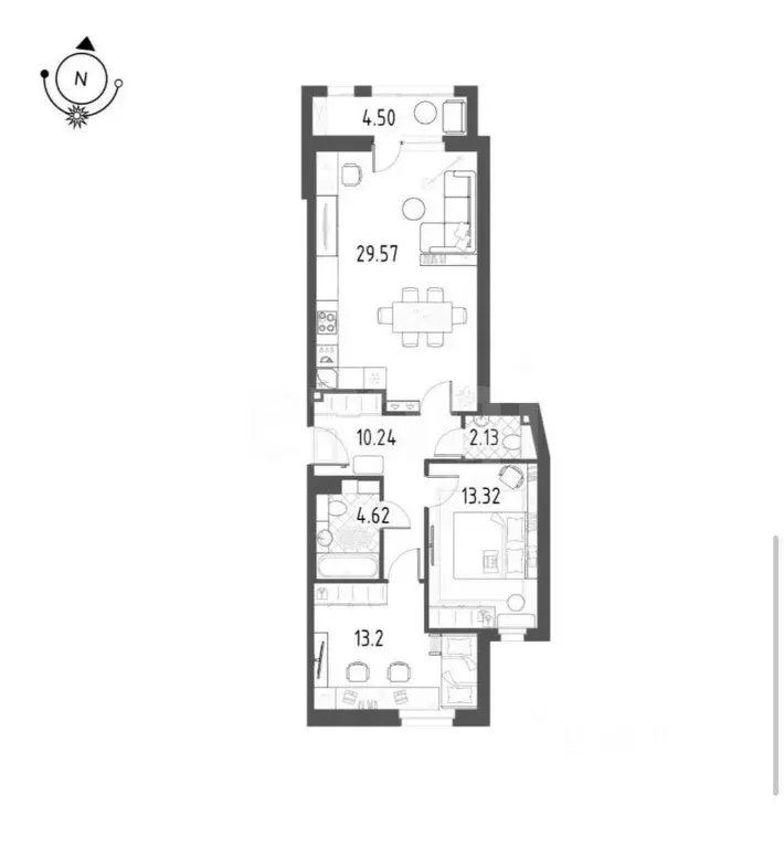 2-к кв. Санкт-Петербург Курляндская ул., 10 (72.0 м) - Фото 0