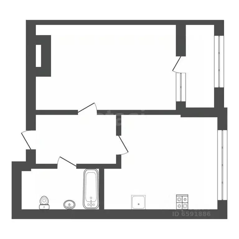 1-к кв. Тульская область, Тула ул. Болдина, 101 (48.4 м) - Фото 2