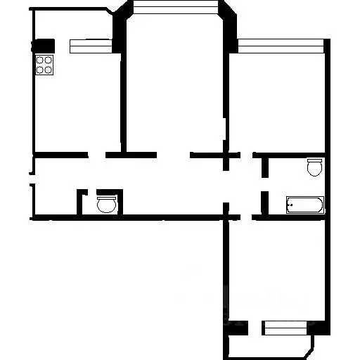 3-к кв. Татарстан, Казань ул. Новоселья, 6 (76.4 м) - Фото 2