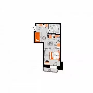 1-к кв. Приморский край, Владивосток Санрайс жилой комплекс (32.06 м) - Фото 1