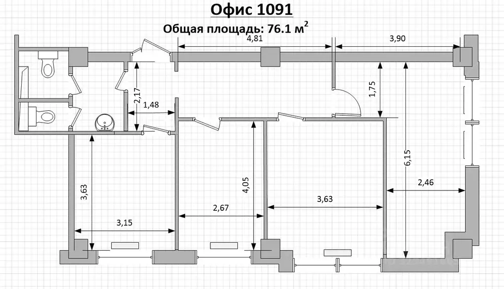Офис в Новосибирская область, Новосибирск Депутатская ул., 46 (76 м) - Фото 2