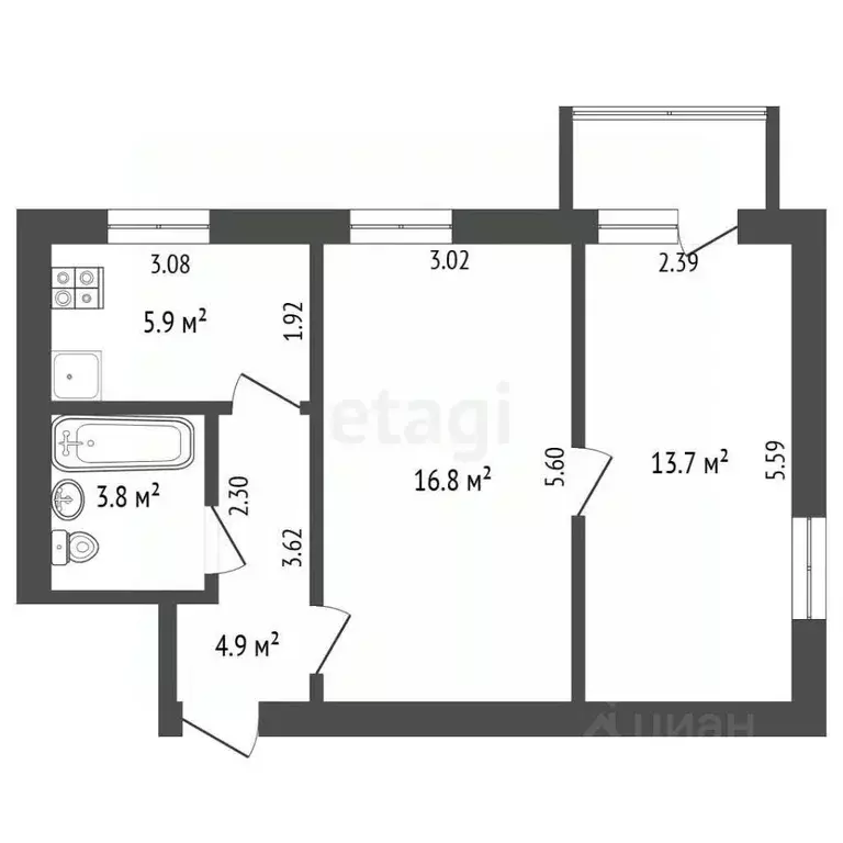 2-к кв. Крым, Керчь ул. Херсонская, 6 (45.1 м) - Фото 2