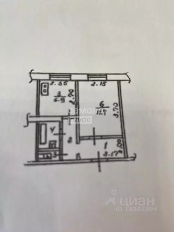 1-к кв. Липецкая область, Липецк ул. А.Г. Стаханова, 42А (31.1 м) - Фото 2