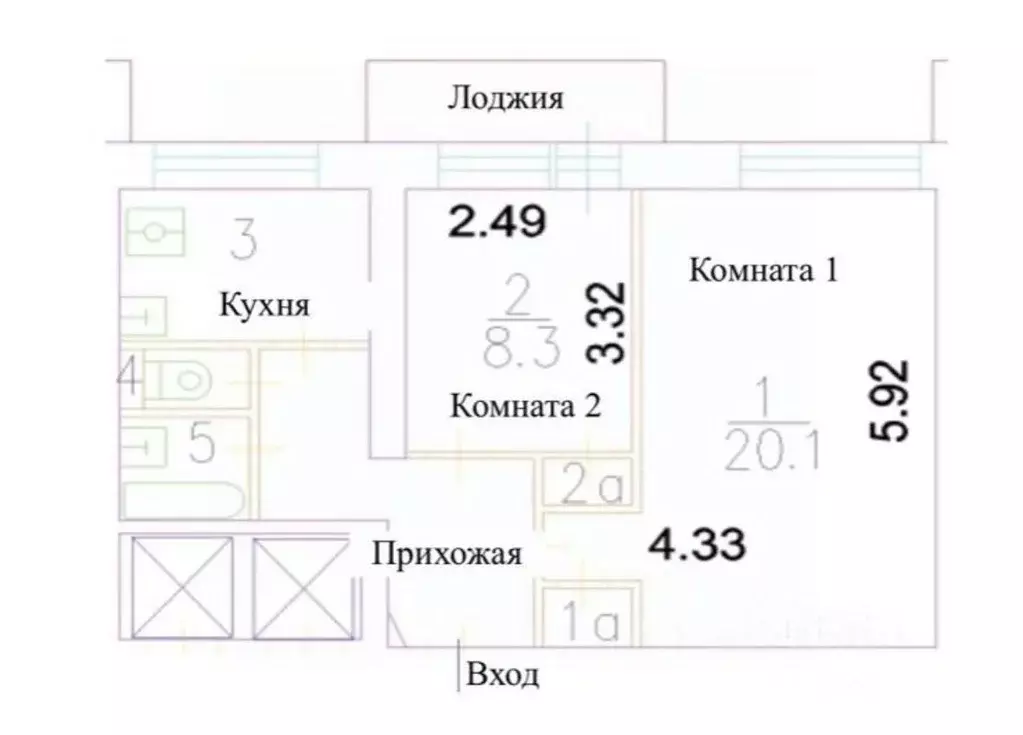 2-к кв. Москва Федеративный просп., 40К2 (46.0 м) - Фото 2