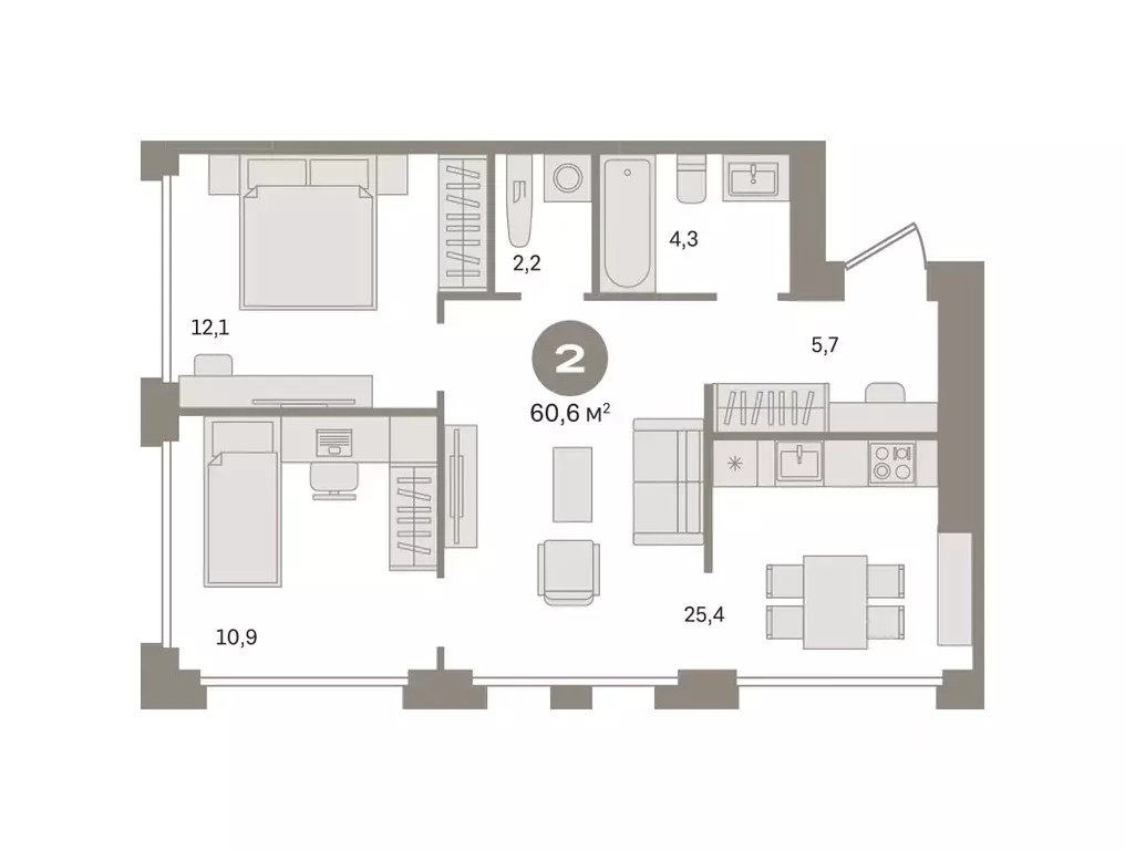 2-к кв. Москва Дубининская ул., вл59 (60.6 м) - Фото 1